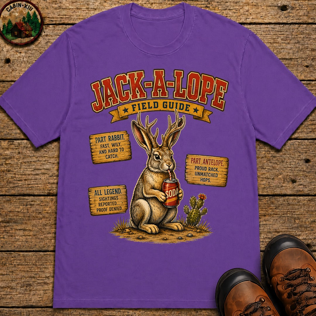 Jack A Lope Field Guide T Shirt - Grape