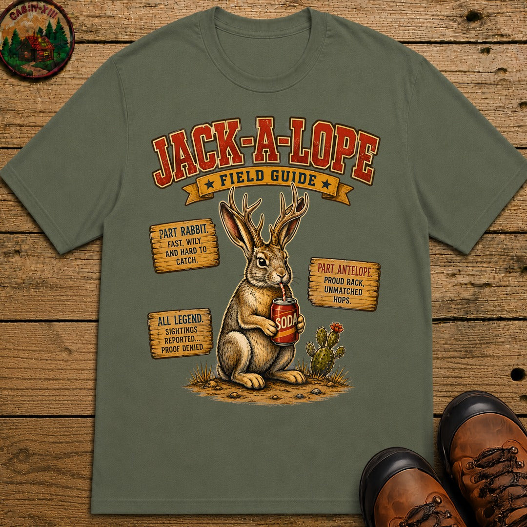 Jack A Lope Field Guide T Shirt - Moss