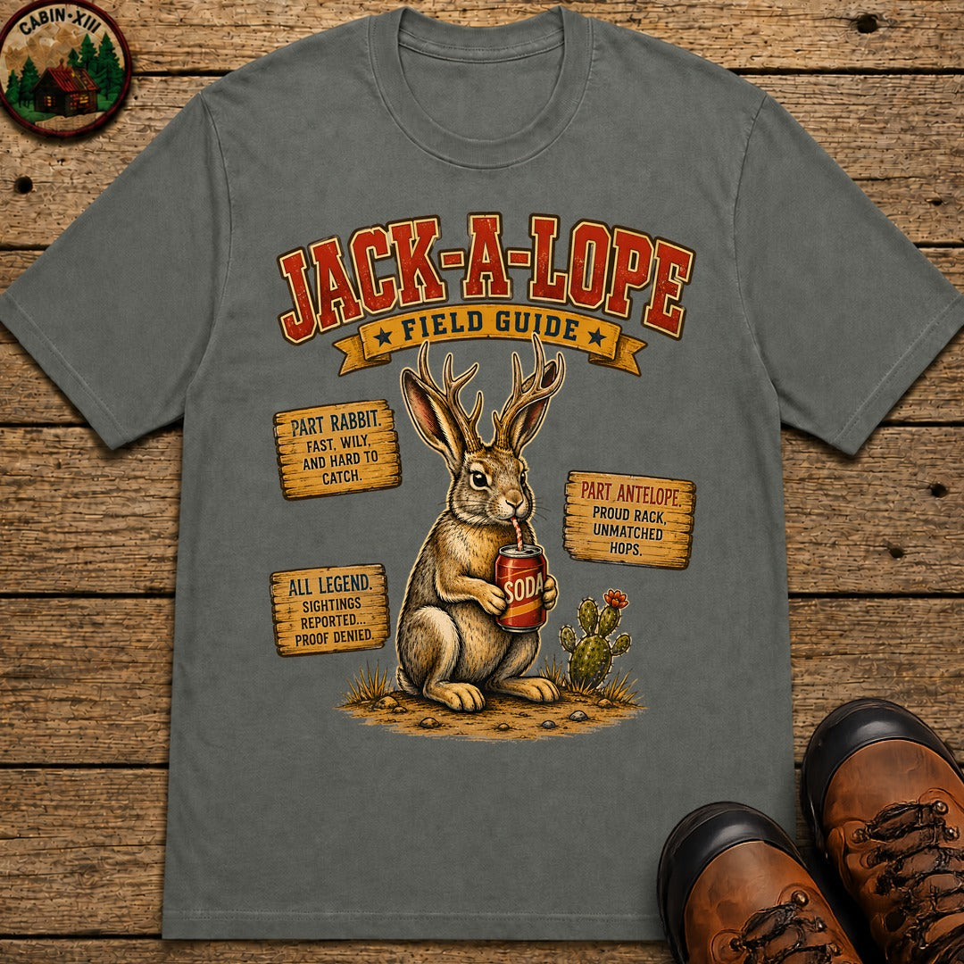 Jack A Lope Field Guide T Shirt - Pepper