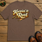 Keepin' It Reel — Retro Fishing Humor Tee - Espresso