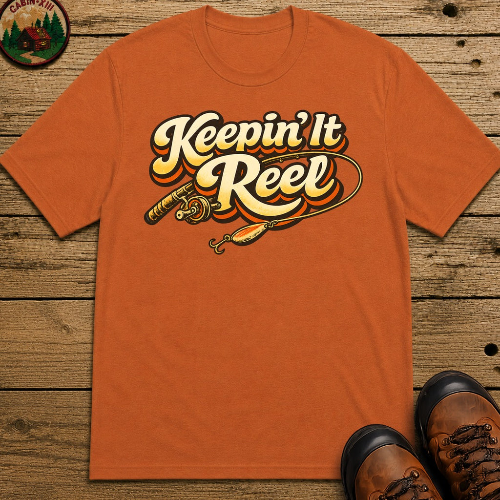 Keepin' It Reel — Retro Fishing Humor Tee - Yam