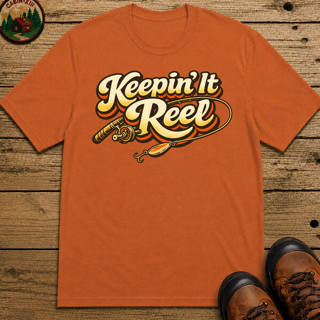 Keepin' It Reel — Retro Fishing Humor Tee - Yam