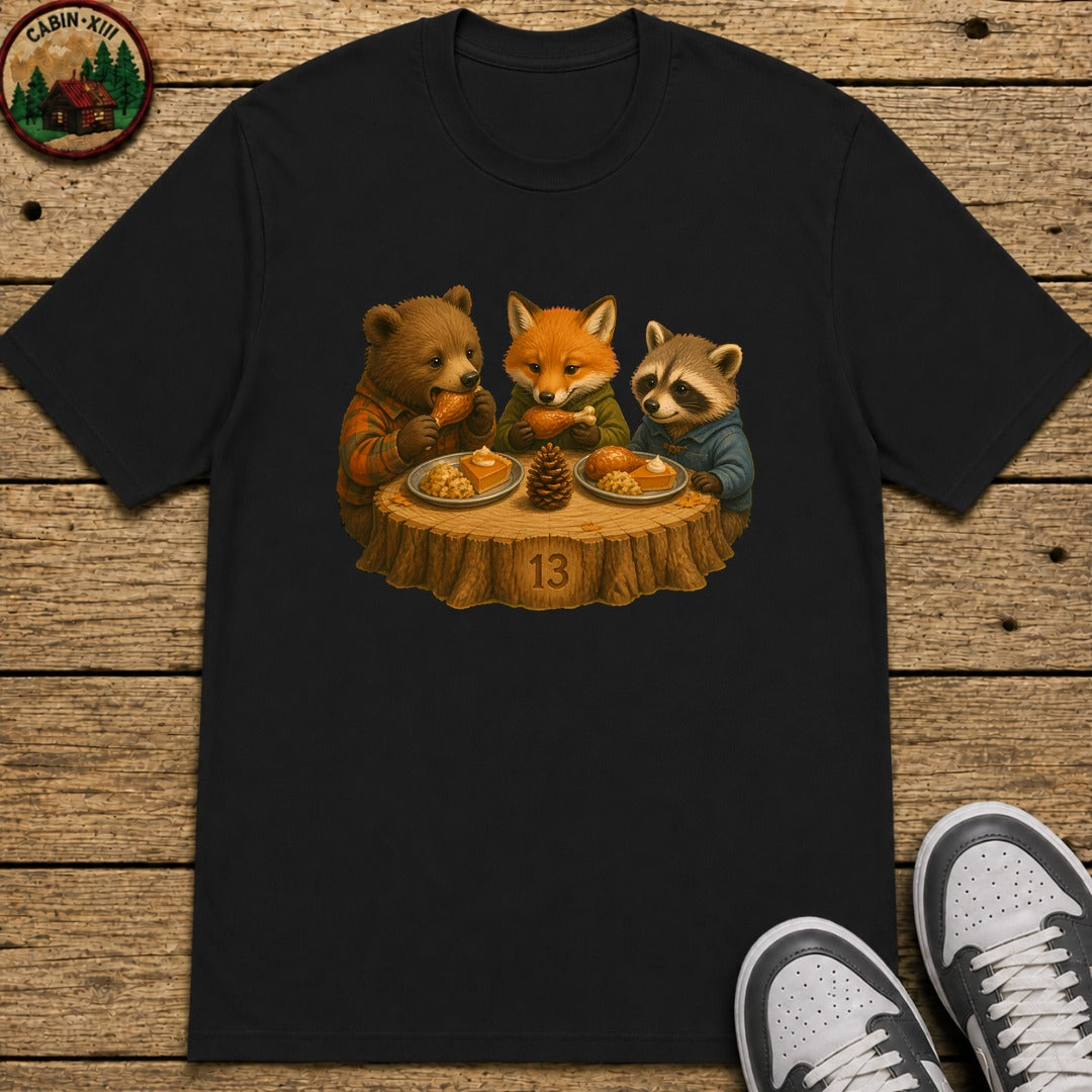 Kids Table Thanksgiving Kids T-Shirt - Black