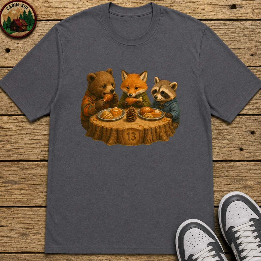 Kids Table Thanksgiving Kids T-Shirt - Charcoal