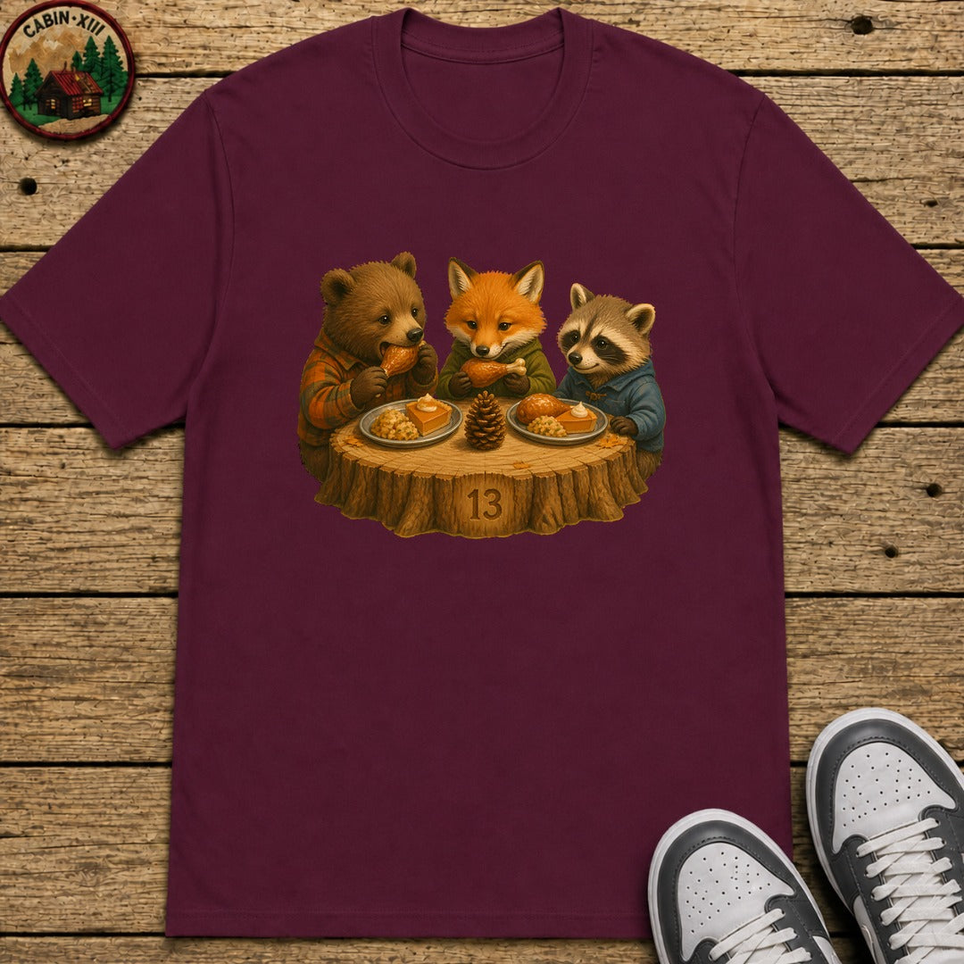 Kids Table Thanksgiving Kids T-Shirt - Maroon