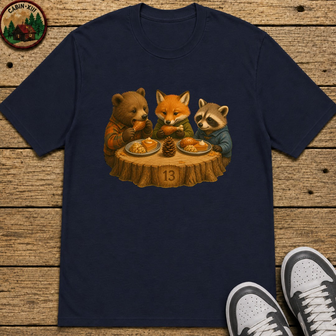 Kids Table Thanksgiving Kids T-Shirt - Navy