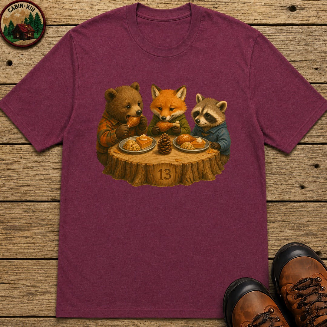 Kids Table Thanksgiving T-Shirt - Berry