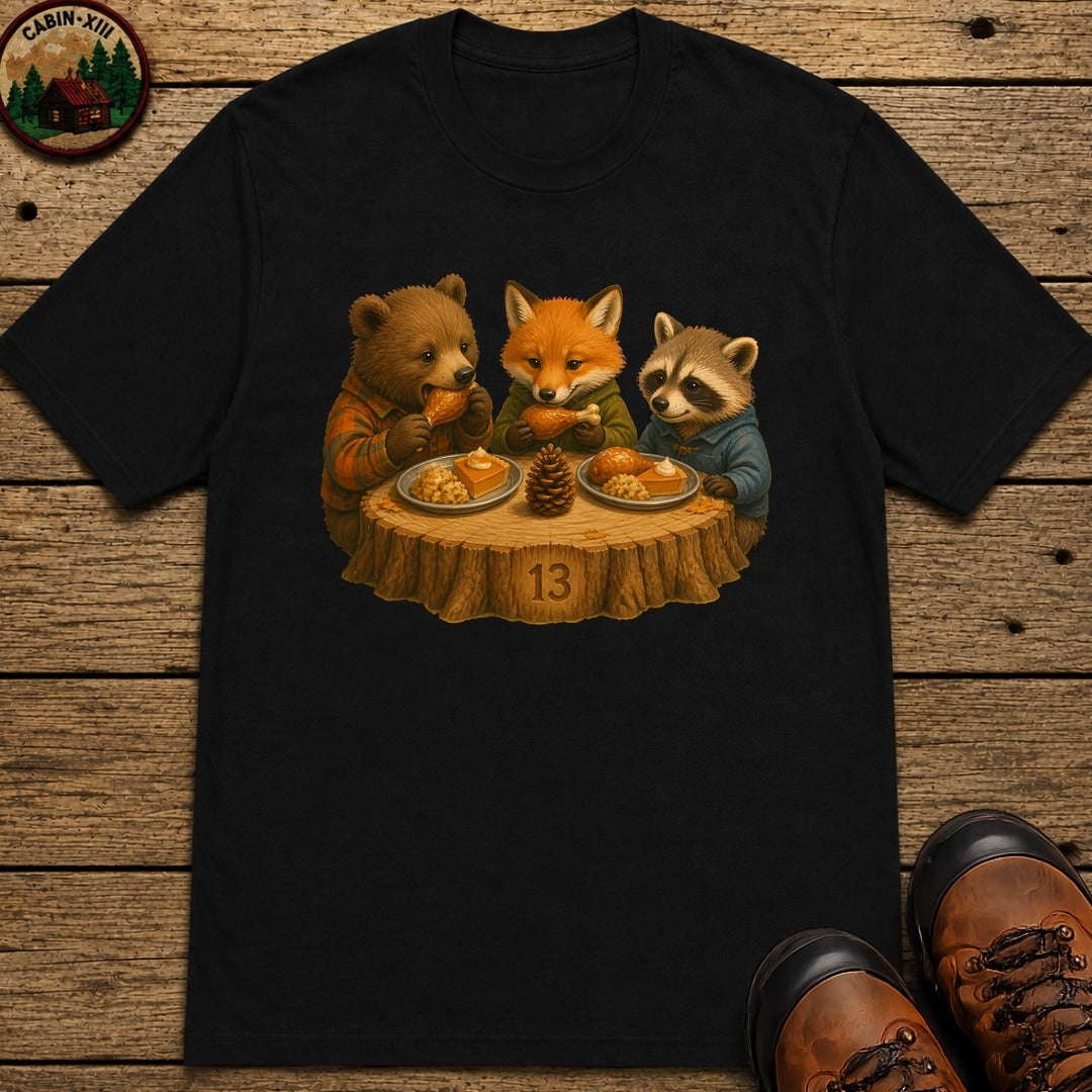 Kids Table Thanksgiving T-Shirt - Black