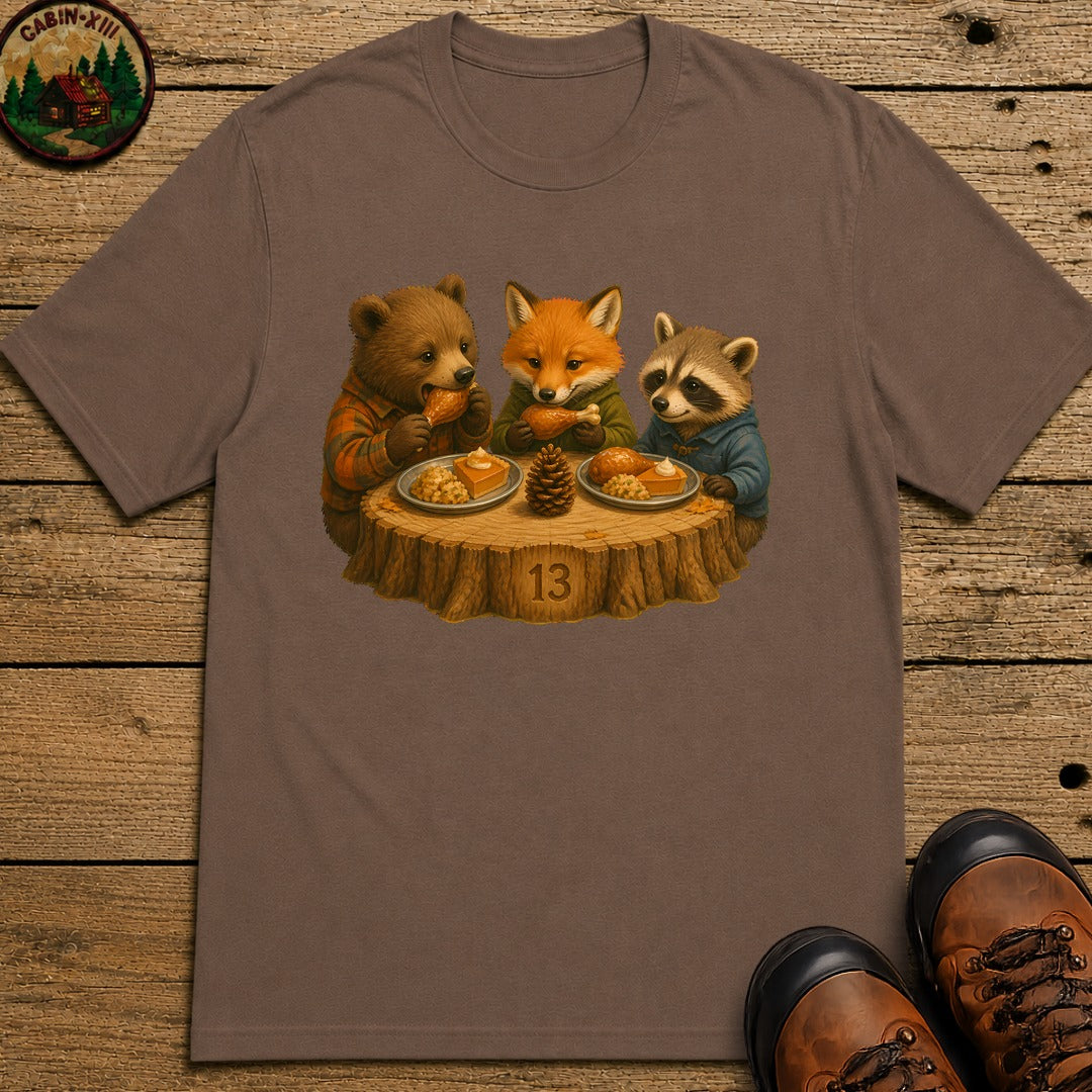 Kids Table Thanksgiving T-Shirt - Espresso