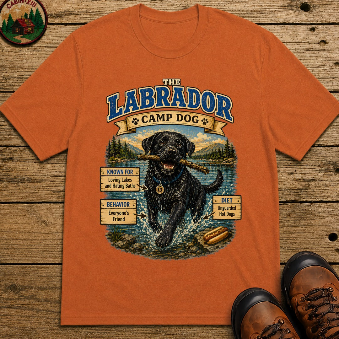 Labrador Camp Dog - Loving Lakes and Hating Baths Shirt - Yam