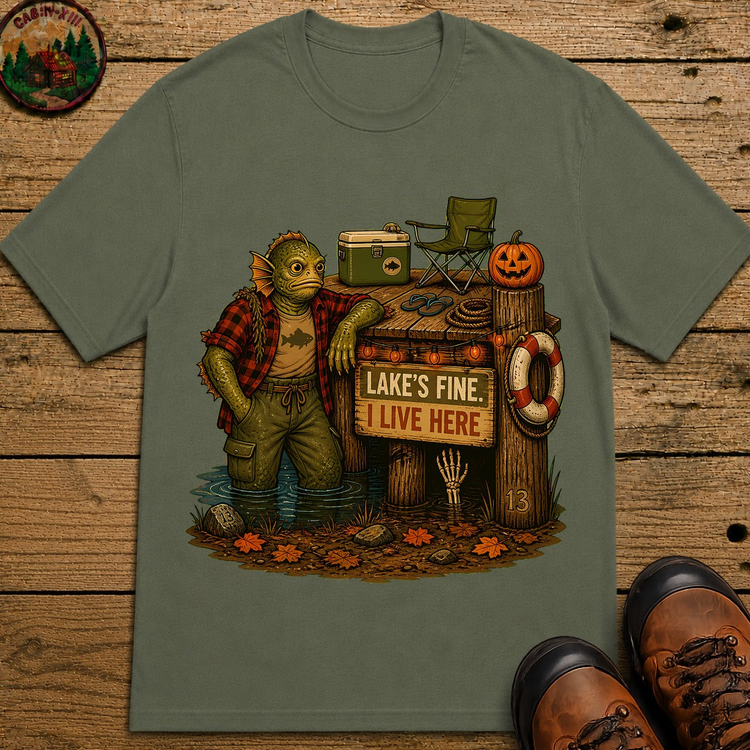 Lagoon Monster Halloween T-Shirt - Moss