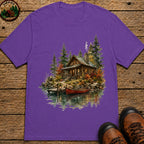 Lake Cabin (Watercolor) T-Shirt - Grape