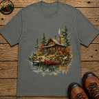Lake Cabin (Watercolor) T-Shirt - Pepper