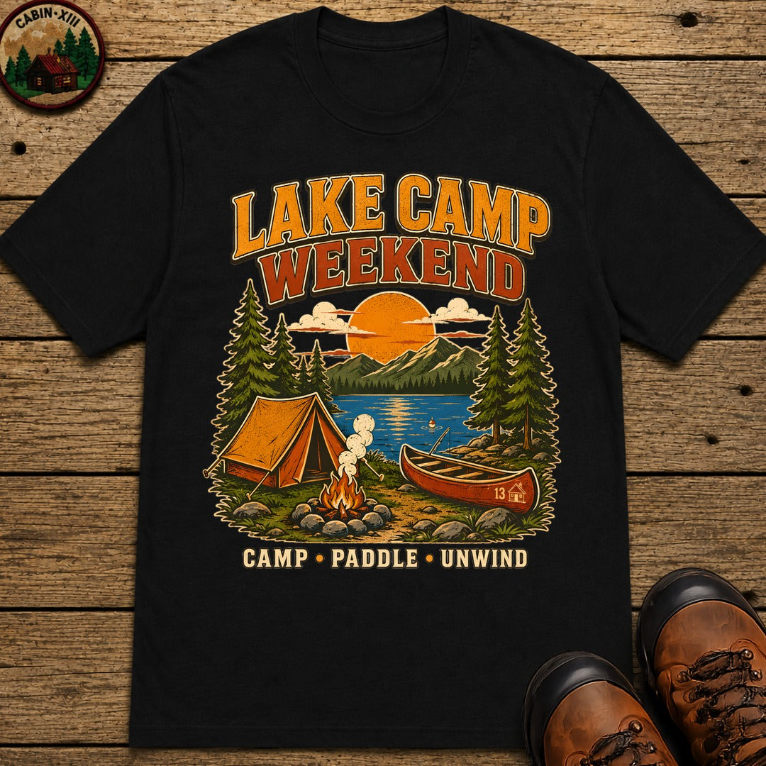 Lake Camp Weekend T-Shirt - Black