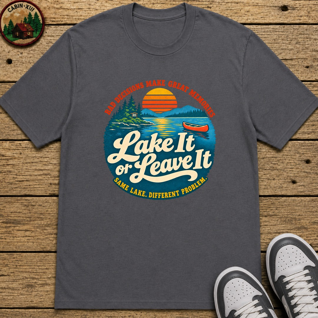 Lake It Or Leave It Badge Kids T-Shirt - Charcoal