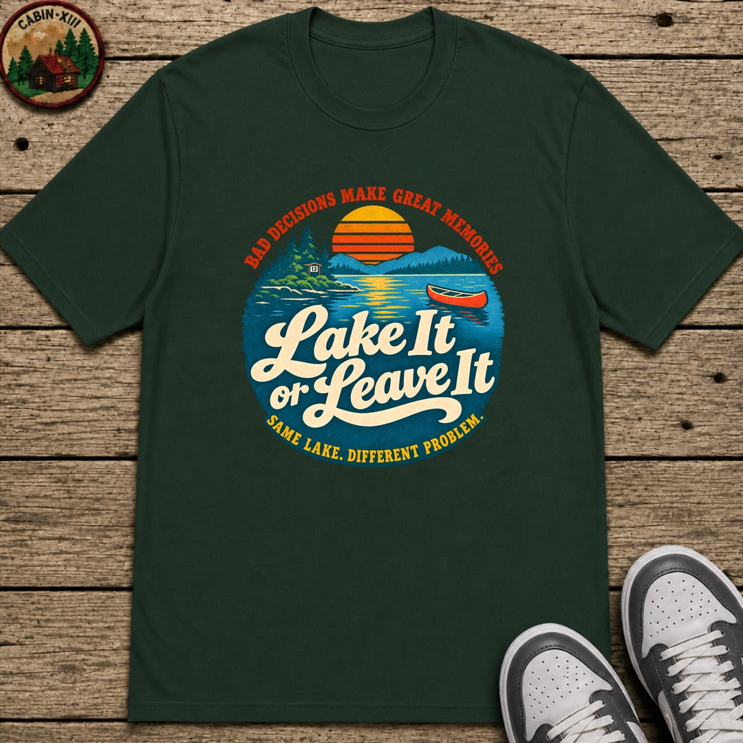 Lake It Or Leave It Badge Kids T-Shirt - Forest Green