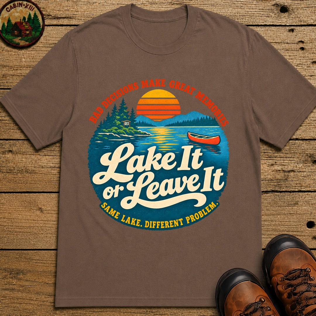 Lake It Or Leave It Badge T-Shirt - Espresso