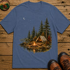 Lakeside Campsite (Watercolor) T-Shirt - Blue Jean