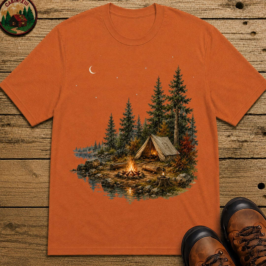 Lakeside Campsite (Watercolor) T-Shirt - Yam