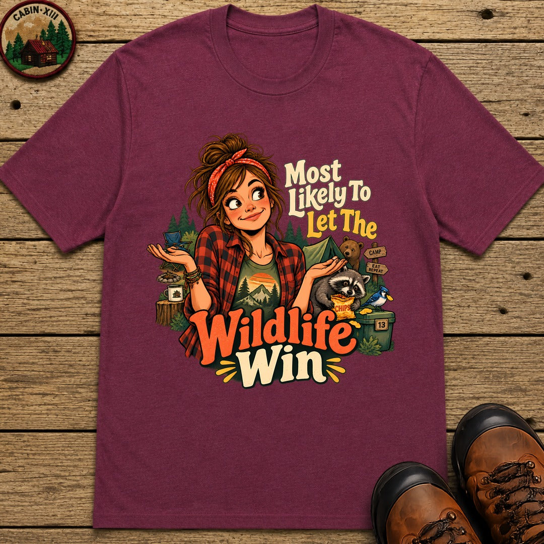 Let The Wildlife Win T-Shirt - Berry