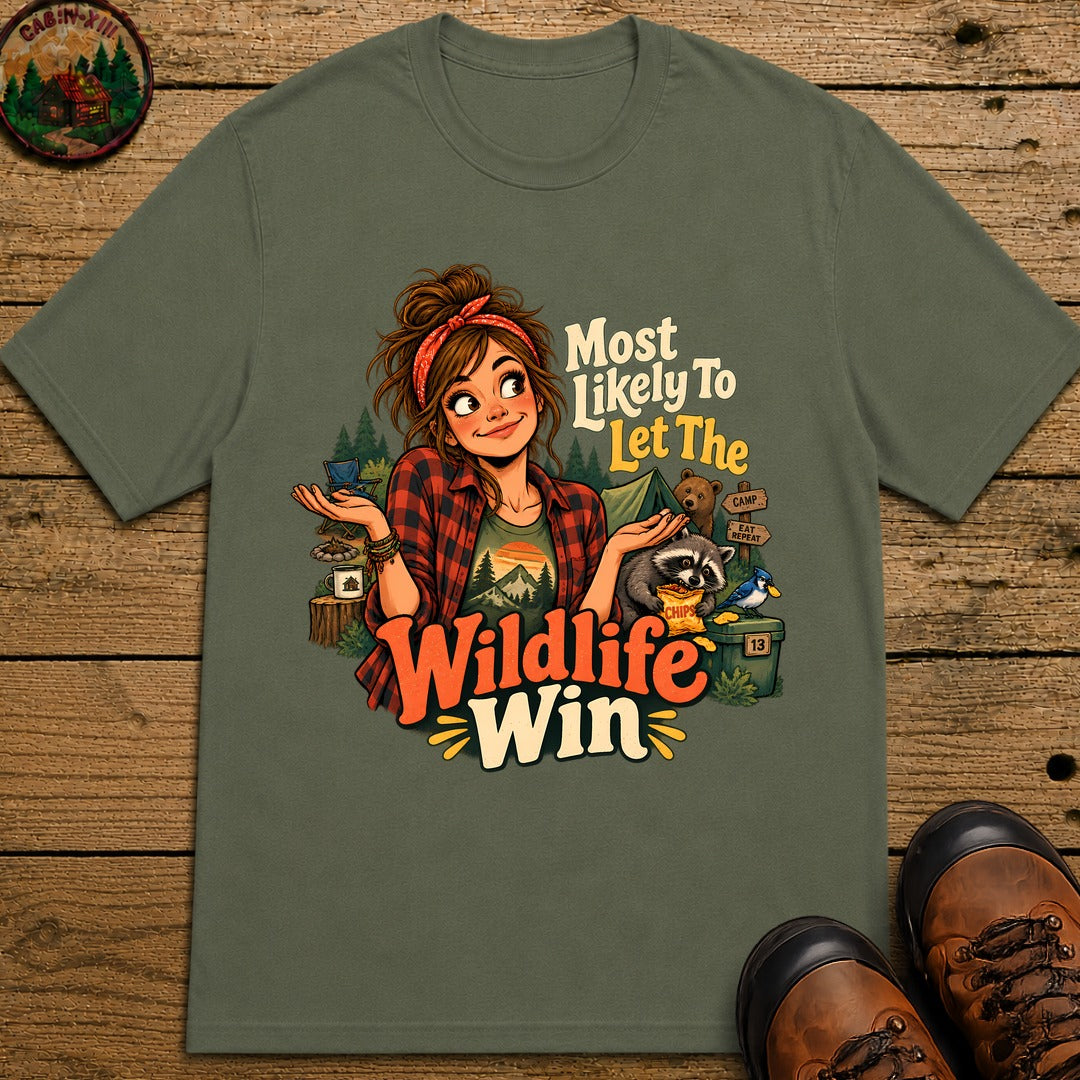 Let The Wildlife Win T-Shirt - Moss