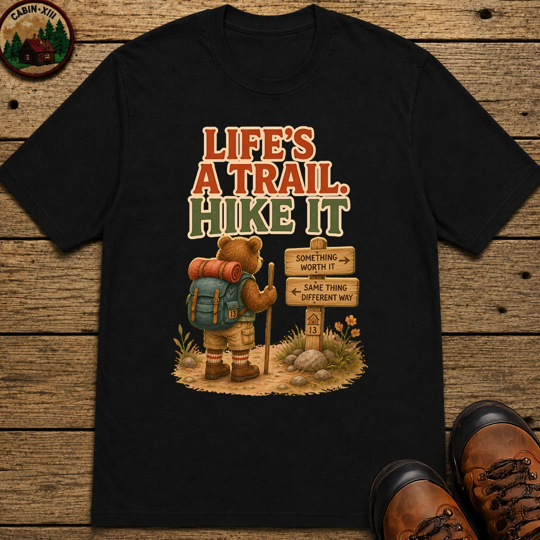Life'S A Trail T-Shirt - Black