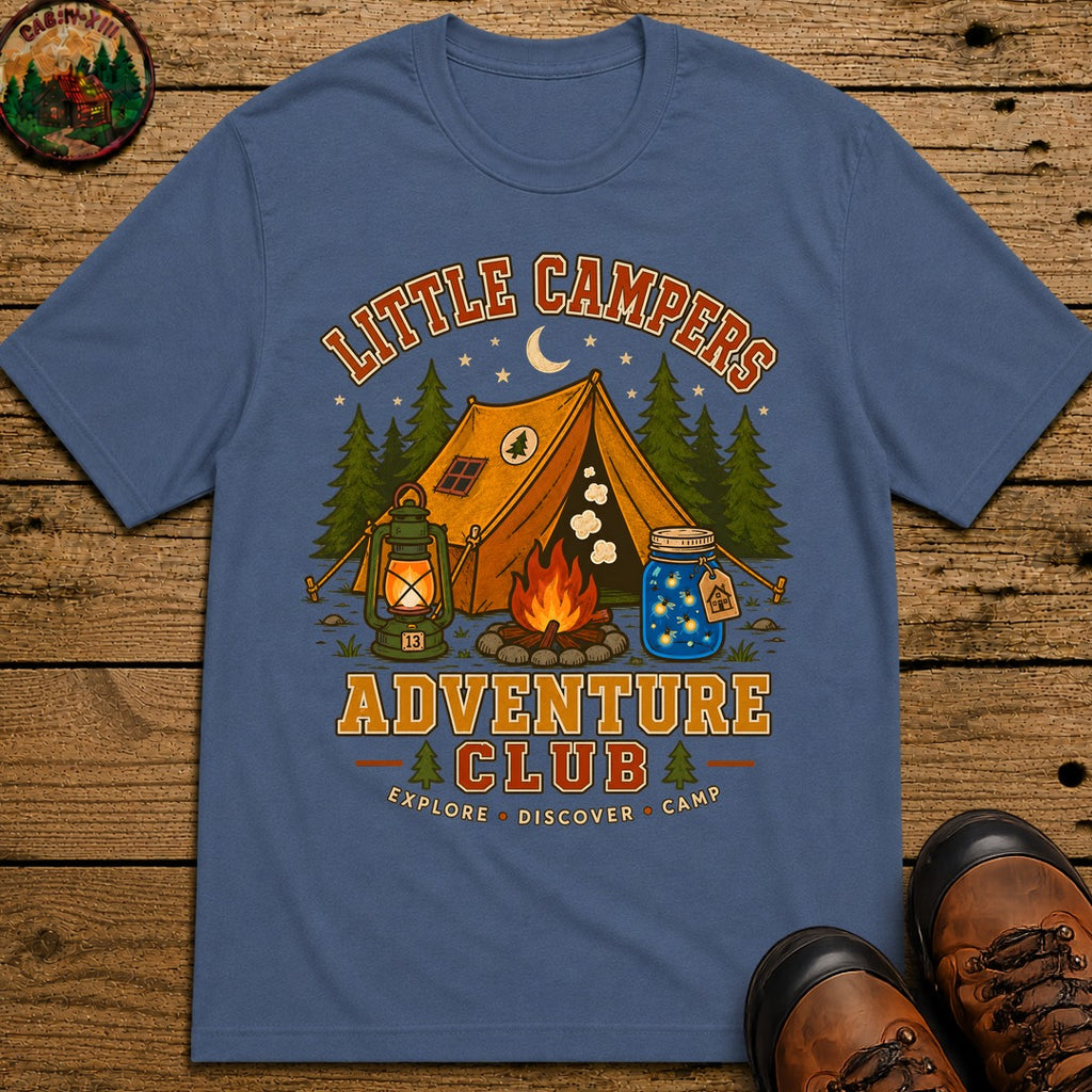 Little Camper's Adventure Club T-Shirt - Blue Jean