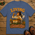Living the Sweet Life Funny Beekeeping Shirt — Beekeeper Tee - Blue Jean