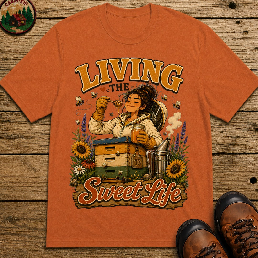 Living the Sweet Life Funny Beekeeping Shirt — Beekeeper Tee - Yam
