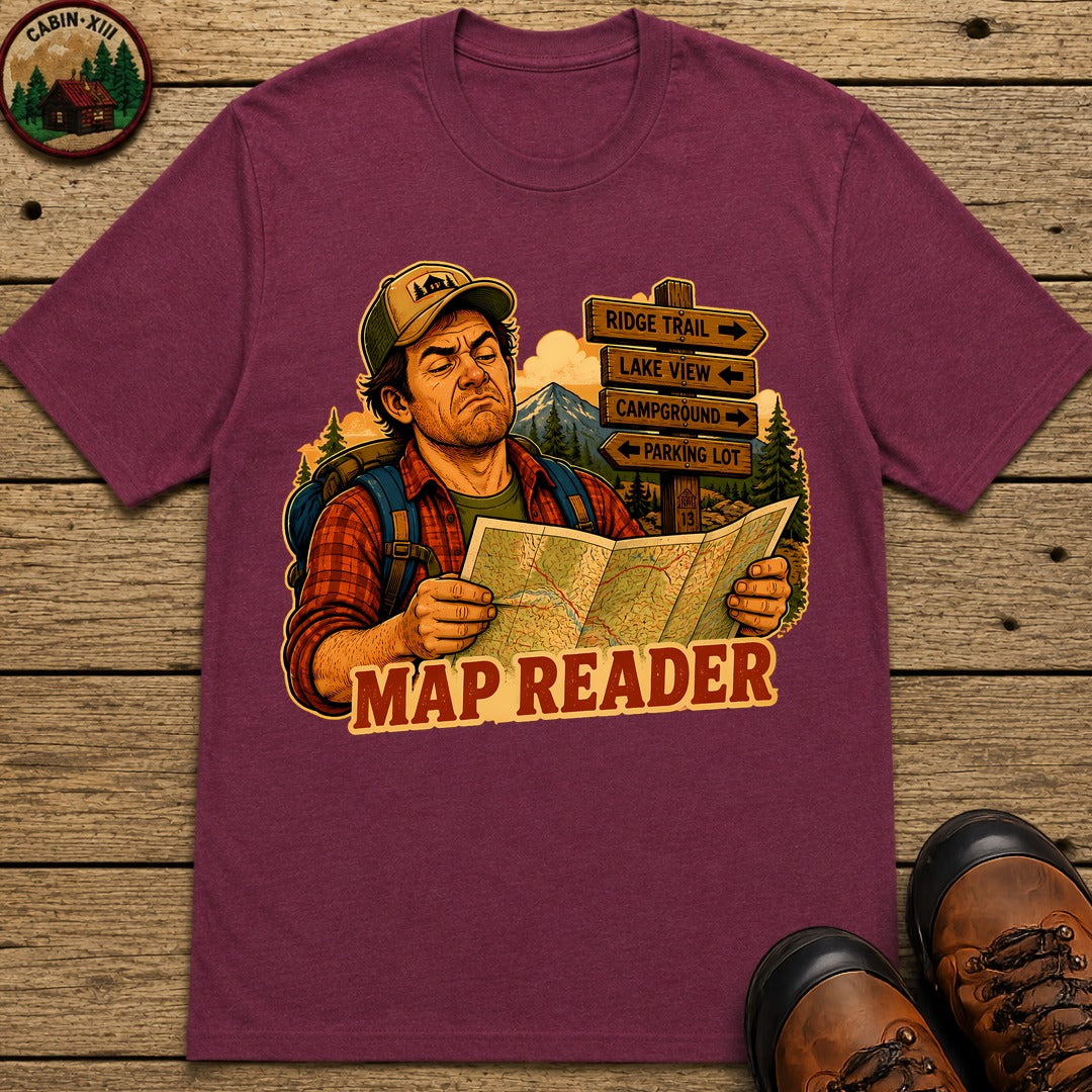 Map Reader T-Shirt - Berry