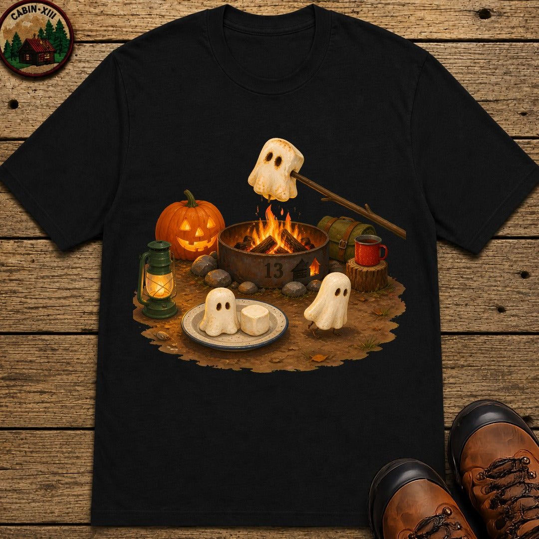 Marshmallow Ghosts Halloween T-Shirt - Black