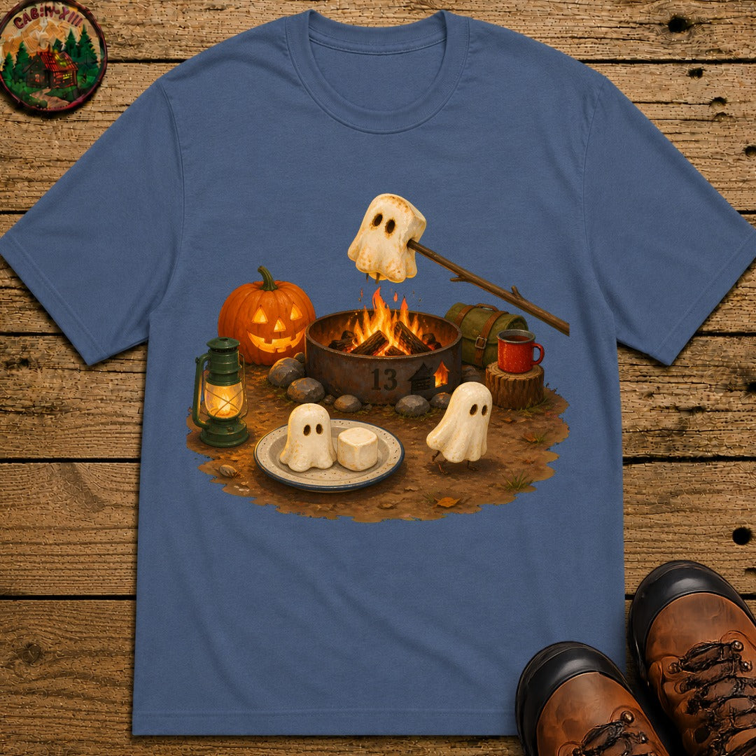 Marshmallow Ghosts Halloween T-Shirt - Blue Jean