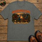 Marshmallows by the Campfire — Vintage Family Camping Tee - Pepper