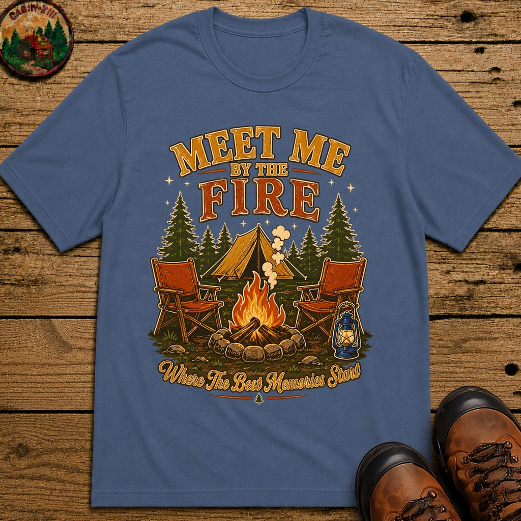 Meet Me By The Fire T-Shirt - Blue Jean