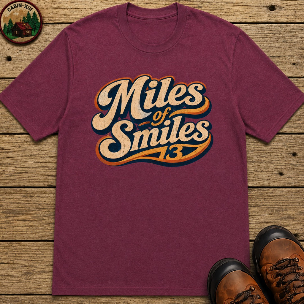 Miles of Smiles — Vintage Road Trip and Hiking Tee - Berry
