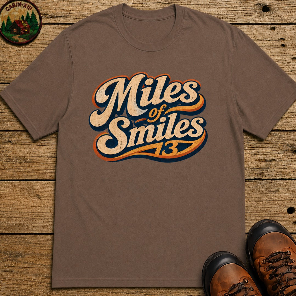 Miles of Smiles — Vintage Road Trip and Hiking Tee - Espresso