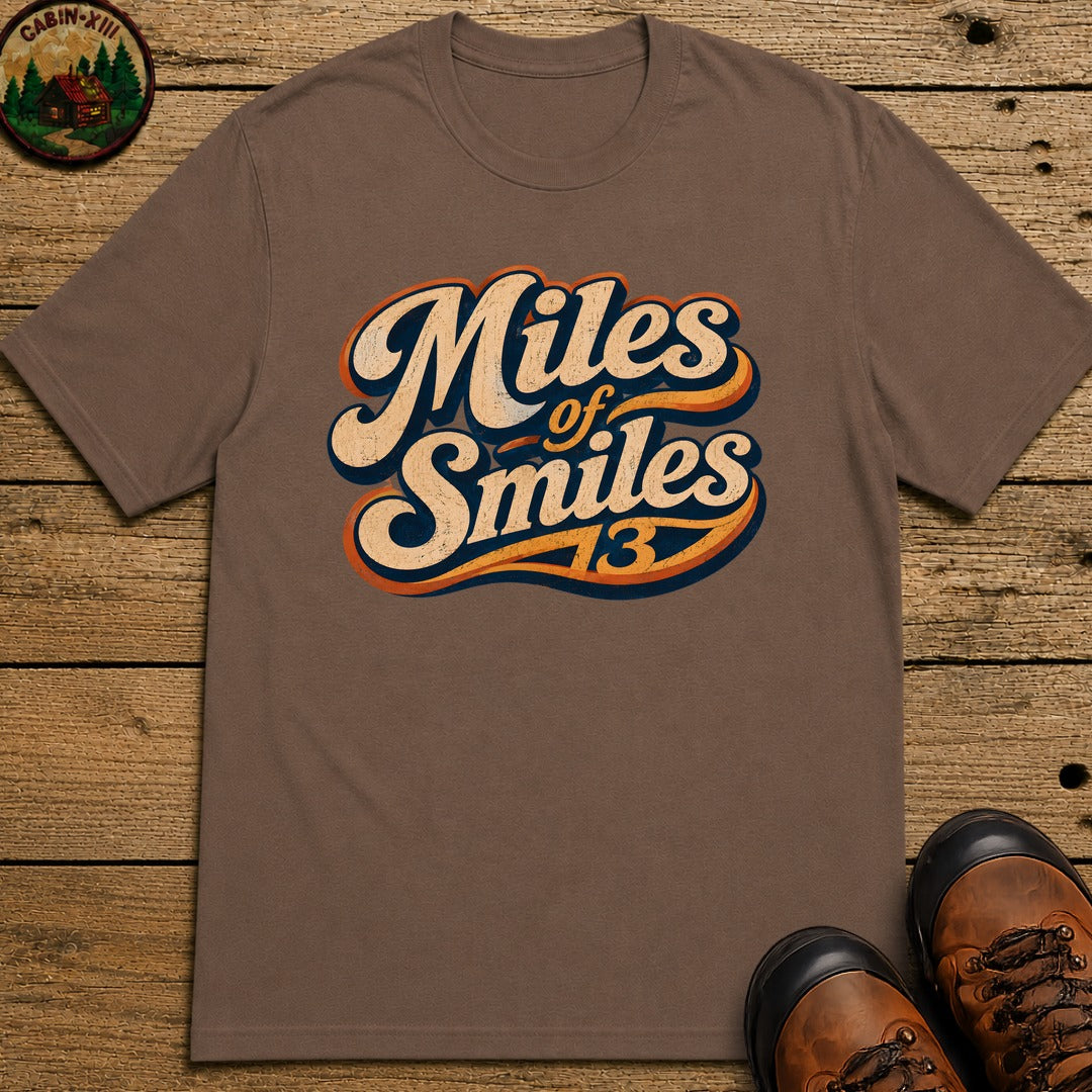 Miles of Smiles — Vintage Road Trip and Hiking Tee - Espresso
