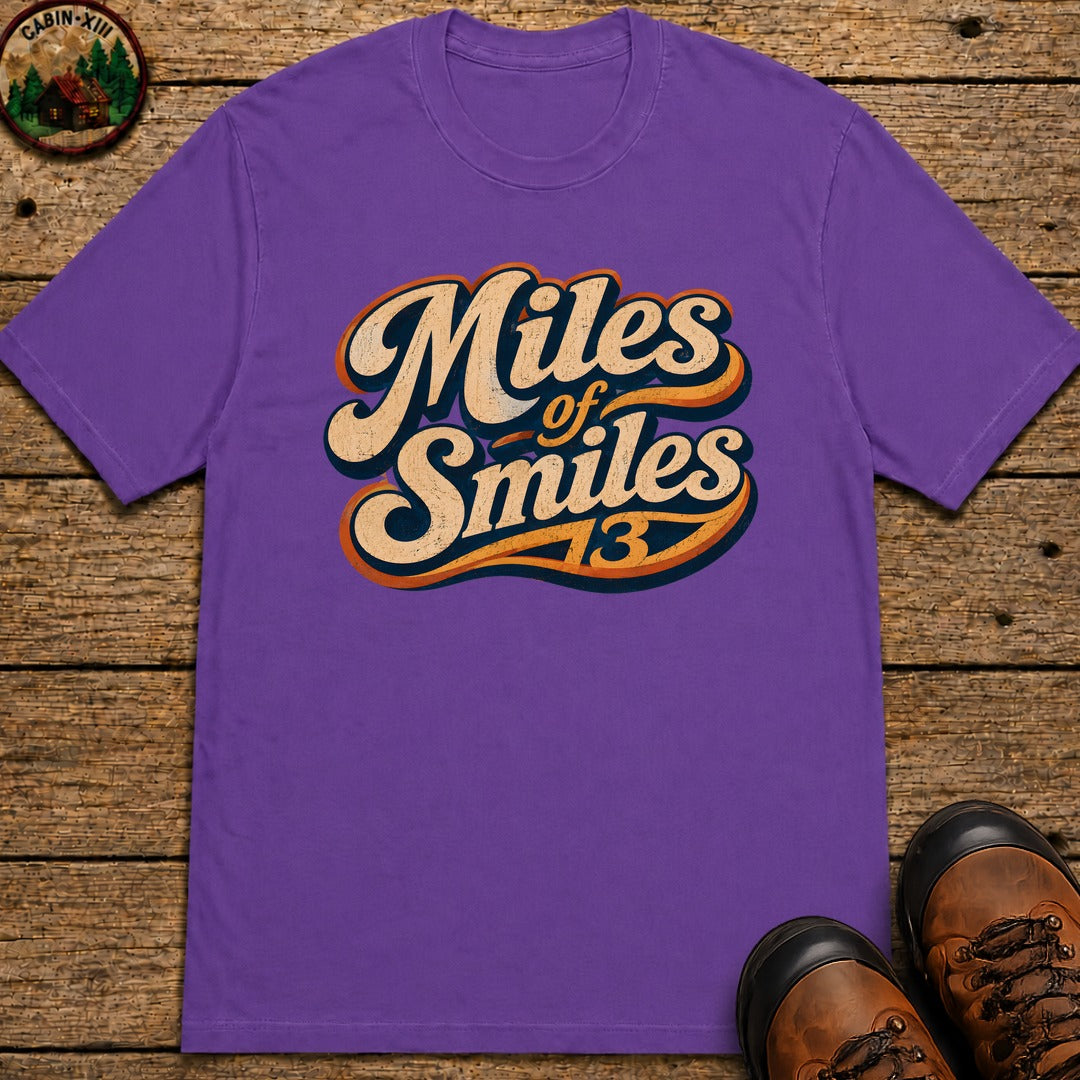 Miles of Smiles — Vintage Road Trip and Hiking Tee - Grape
