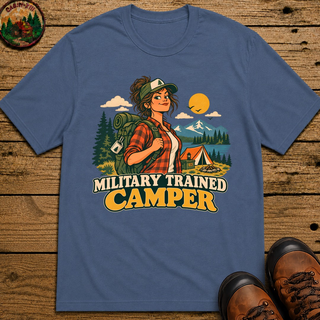 Military Trained Camper (Female) T-Shirt - Blue Jean
