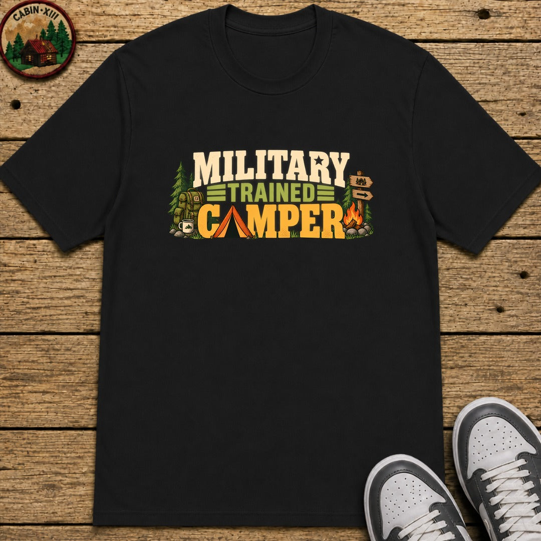 Military Trained Camper Kids T-Shirt - Black