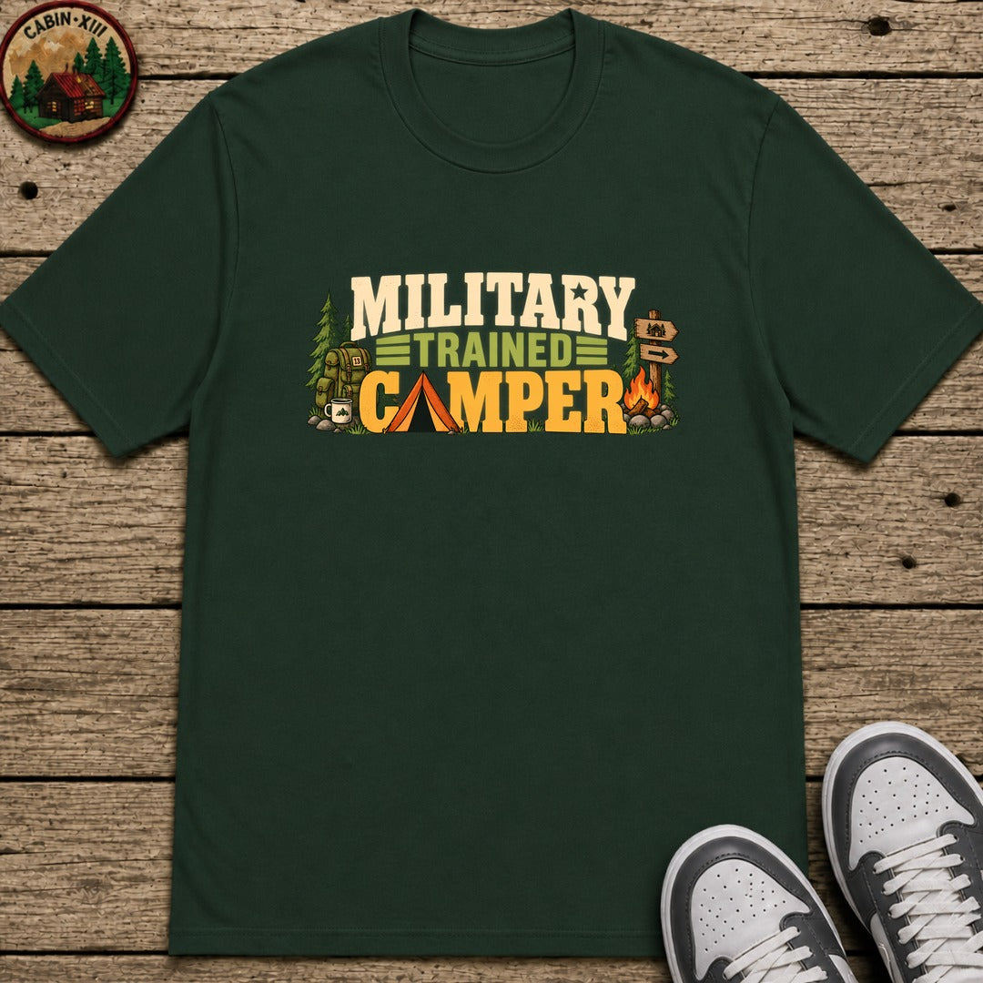 Military Trained Camper Kids T-Shirt - Forest Green