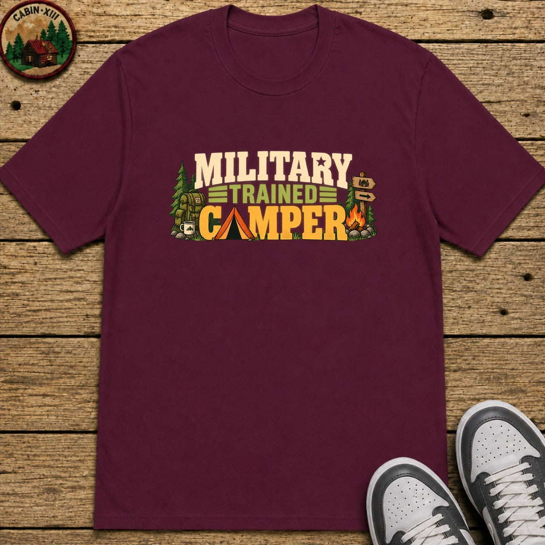 Military Trained Camper Kids T-Shirt - Maroon