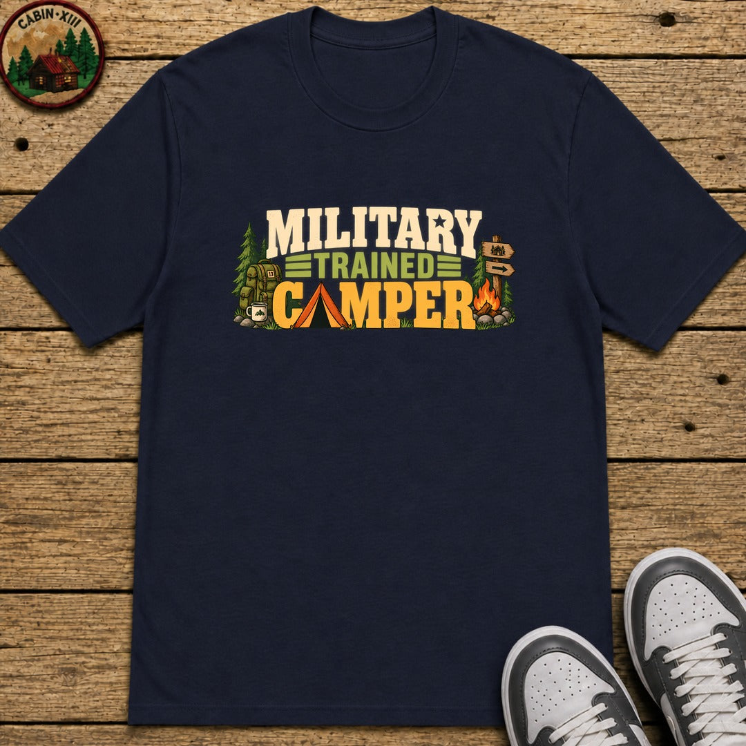 Military Trained Camper Kids T-Shirt - Navy