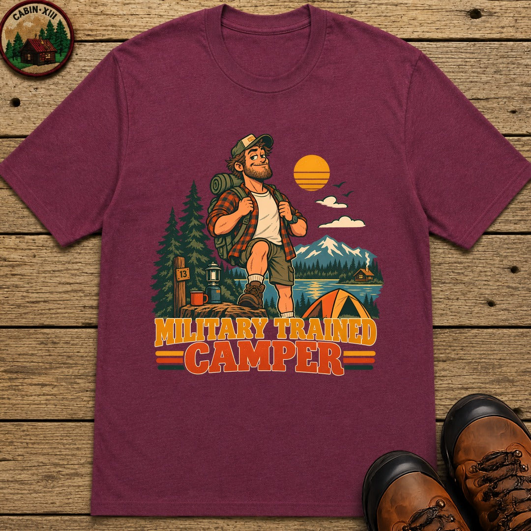 Military Trained Camper (Male) T-Shirt - Berry