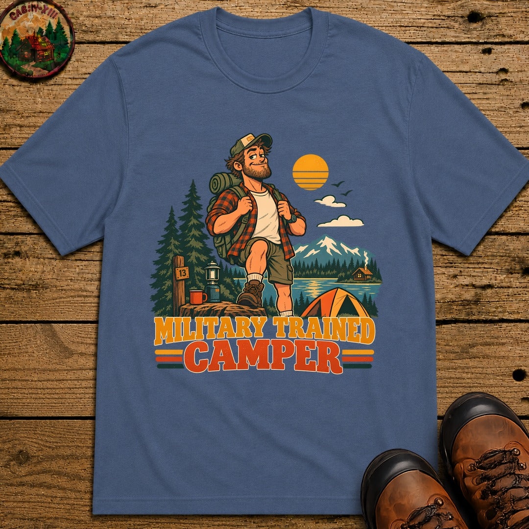 Military Trained Camper (Male) T-Shirt - Blue Jean