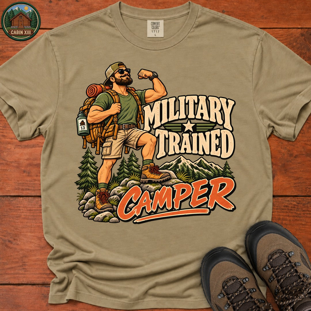 Military Trained Camper (Male) V2 T-Shirt - Khaki