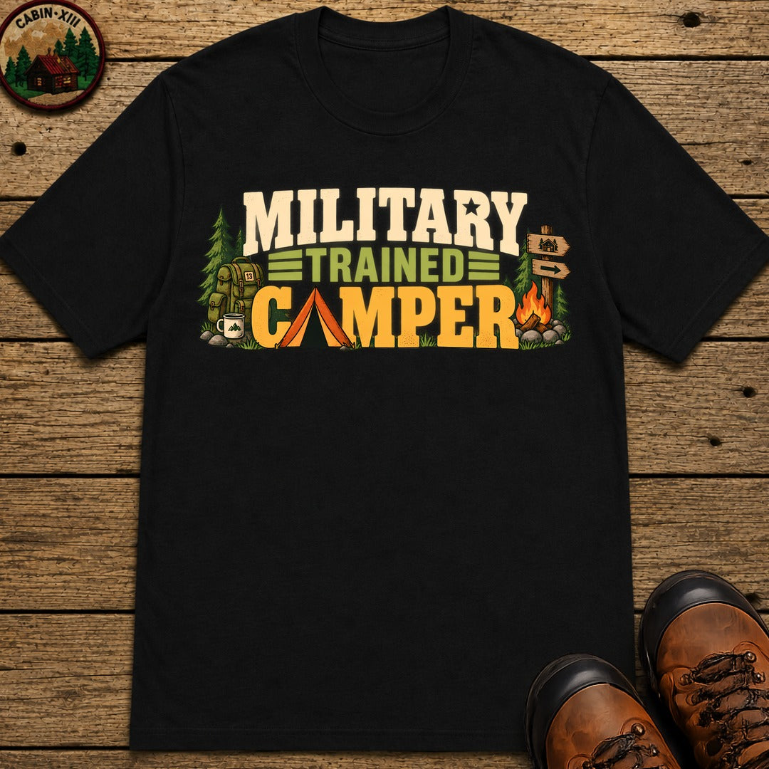 Military Trained Camper T-Shirt - Black