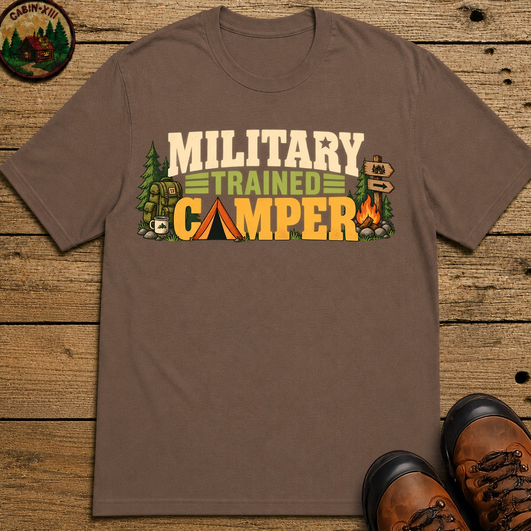 Military Trained Camper T-Shirt - Espresso