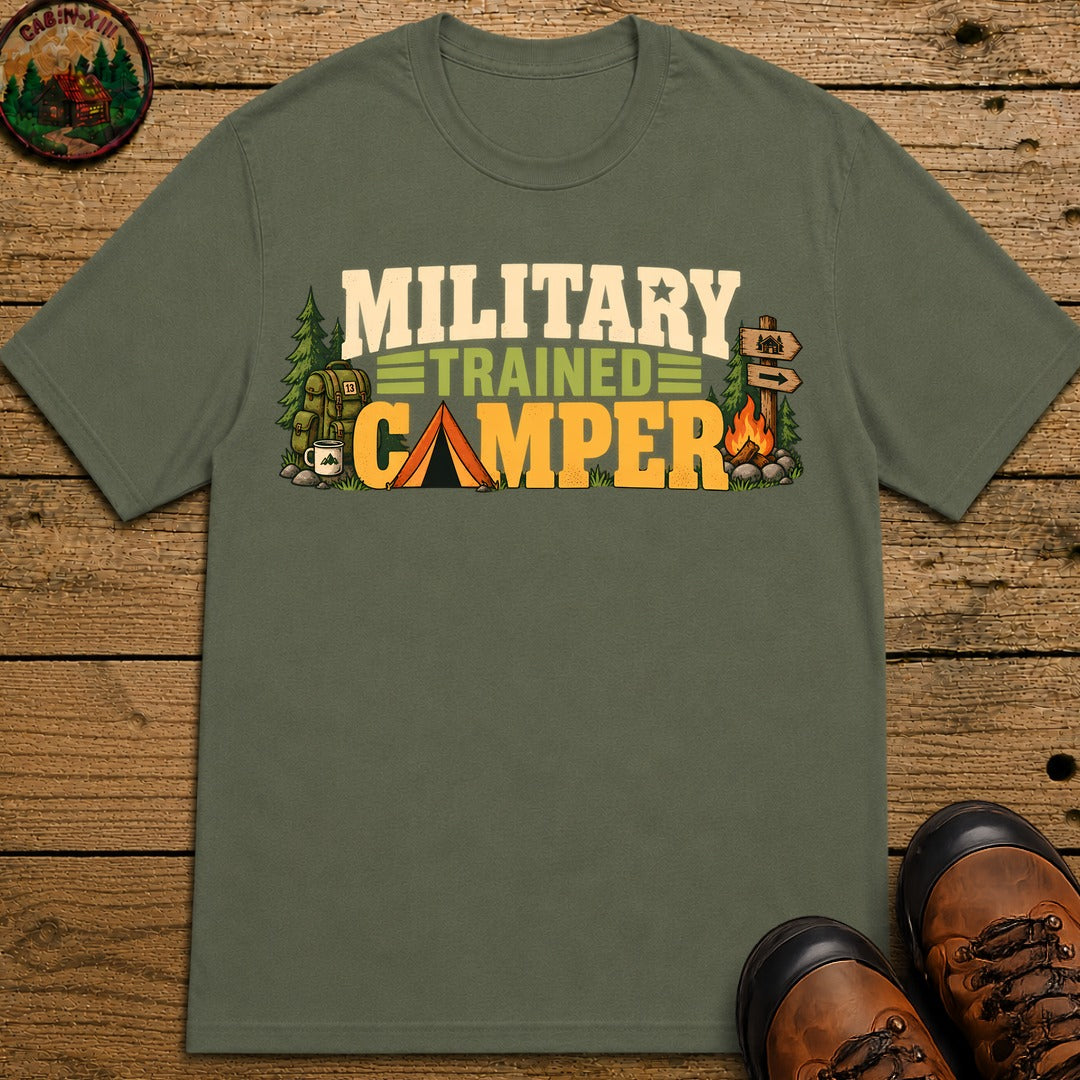 Military Trained Camper T-Shirt - Moss