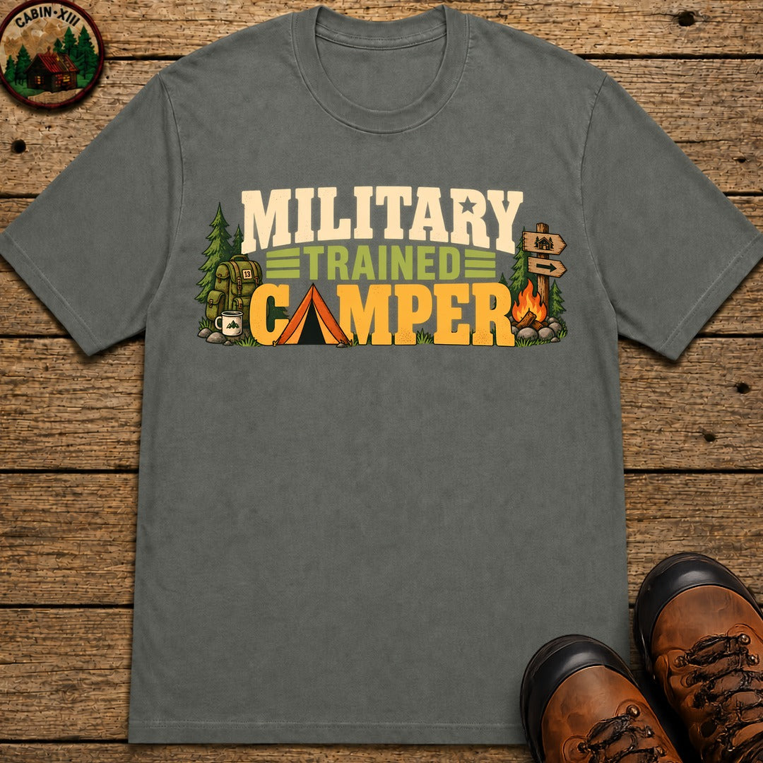 Military Trained Camper T-Shirt - Pepper